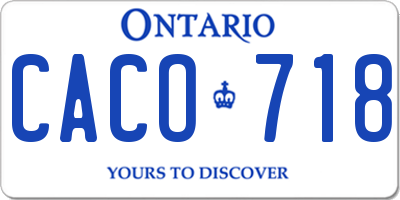 ON license plate CACO718