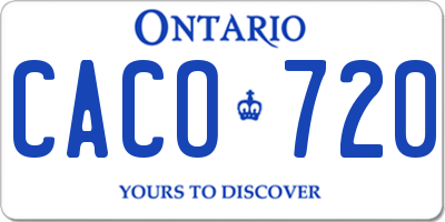 ON license plate CACO720