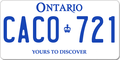 ON license plate CACO721