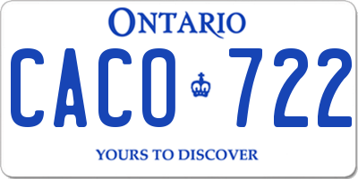 ON license plate CACO722