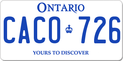 ON license plate CACO726