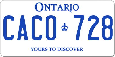 ON license plate CACO728