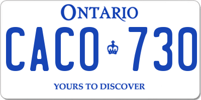 ON license plate CACO730