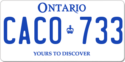 ON license plate CACO733