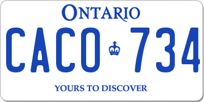 ON license plate CACO734