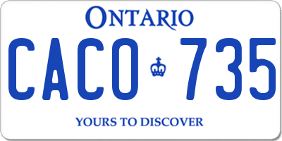 ON license plate CACO735