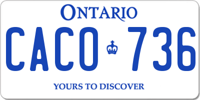 ON license plate CACO736