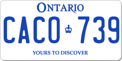 ON license plate CACO739