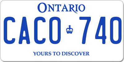 ON license plate CACO740