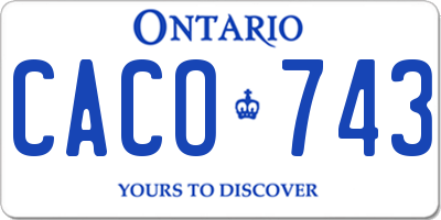 ON license plate CACO743