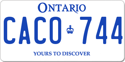 ON license plate CACO744