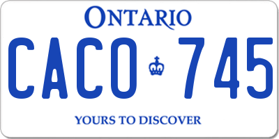 ON license plate CACO745