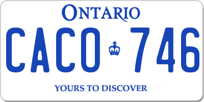 ON license plate CACO746