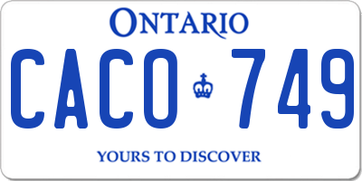 ON license plate CACO749