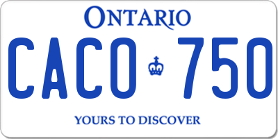 ON license plate CACO750