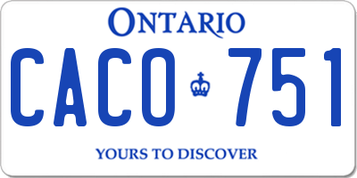 ON license plate CACO751