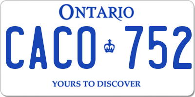 ON license plate CACO752