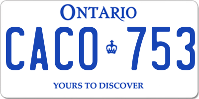 ON license plate CACO753