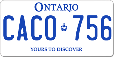 ON license plate CACO756