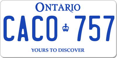 ON license plate CACO757