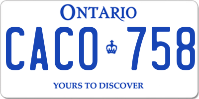 ON license plate CACO758