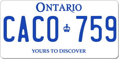 ON license plate CACO759