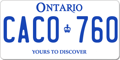 ON license plate CACO760