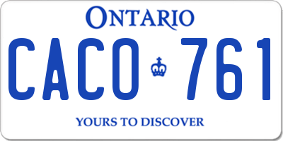 ON license plate CACO761