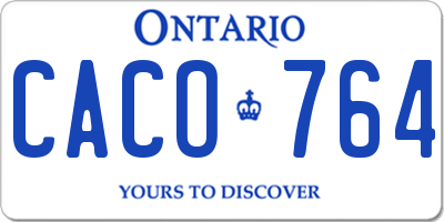 ON license plate CACO764