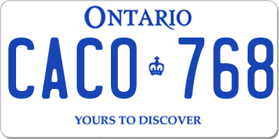 ON license plate CACO768