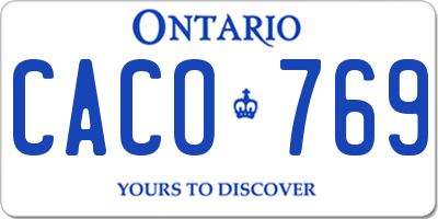 ON license plate CACO769