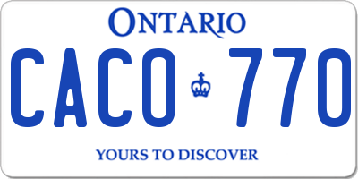 ON license plate CACO770