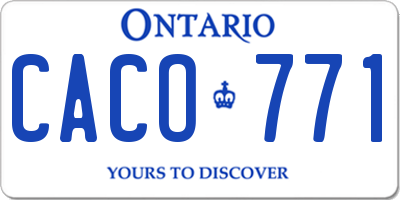 ON license plate CACO771