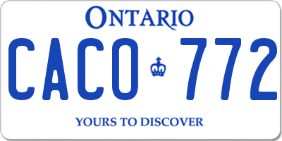 ON license plate CACO772