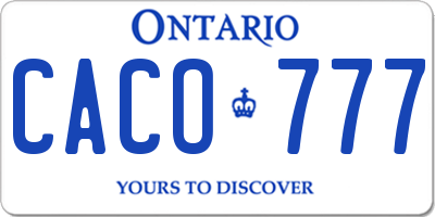 ON license plate CACO777