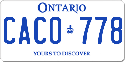 ON license plate CACO778