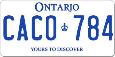 ON license plate CACO784