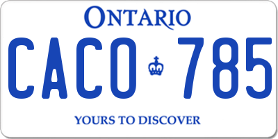 ON license plate CACO785