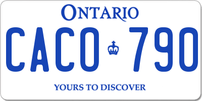 ON license plate CACO790