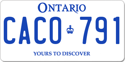 ON license plate CACO791