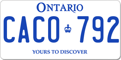 ON license plate CACO792