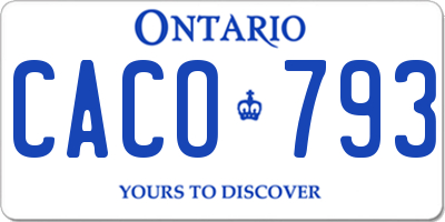 ON license plate CACO793