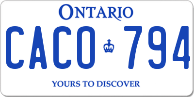 ON license plate CACO794