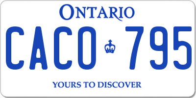 ON license plate CACO795