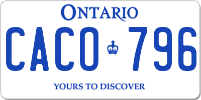 ON license plate CACO796