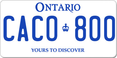 ON license plate CACO800