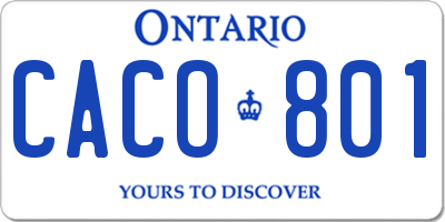 ON license plate CACO801