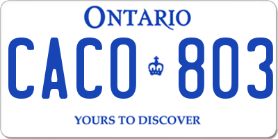 ON license plate CACO803