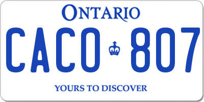 ON license plate CACO807