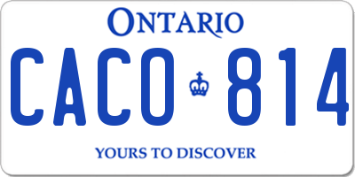 ON license plate CACO814